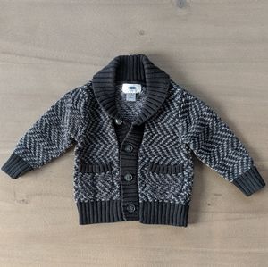 OLD NAVY Black Grey Collegiate Cardigan